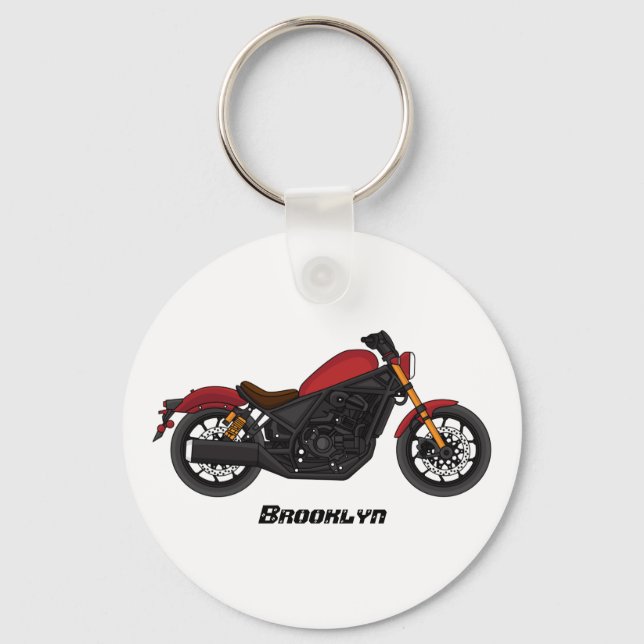 Porte-clés moto de style croiseur cool (Recto)