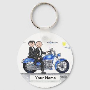 Porte-clés Moto - Deux caricatures