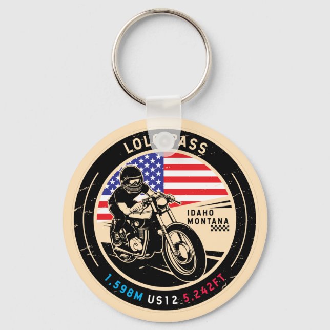 Porte-clés Moto Lolo Pass Idaho (Recto)