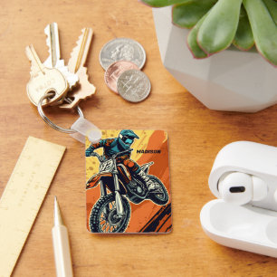 Porte-clés Motocross de nom personnalisé