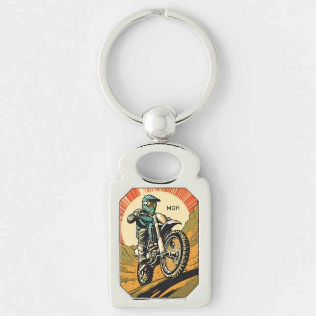 Porte-clés Motocross monographique personnalisé (Devant)