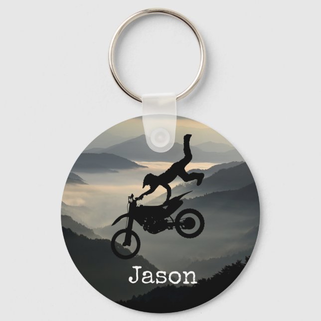 Porte-clés Motorcross Motorcycle Mountains Porte - clé Cadeau (Recto)