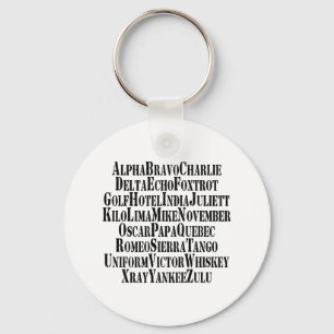 PORTE-CLÉS MOTS ALPHABET PHONÉTIQUE / CODE