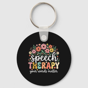 Porte-clés Mots d'orthophonie Langage Pathologiste Floral