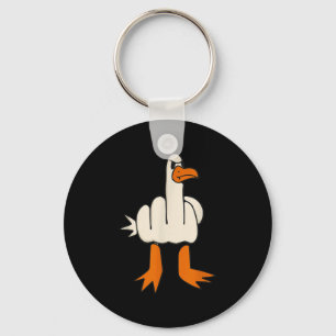 Porte-clés Mouette du doigt moyen, humour adulte, Gesture drô
