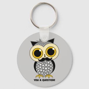 Porte-clés Moustache I vous un hibou de question