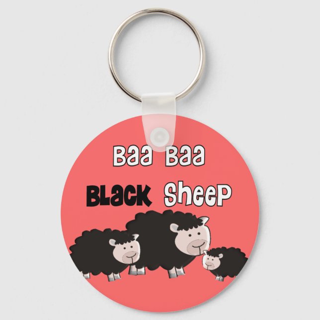 Porte-clés Moutons noirs Conception "Moutons noirs Baa Baa" (Recto)