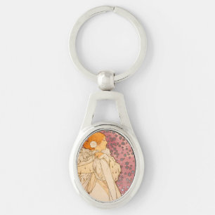 Porte-clés Mucha Art nouveau femme beauté