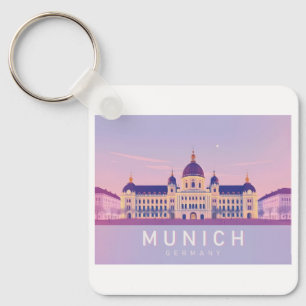 Porte-clés Munich Allemagne Pastel Voyage Design