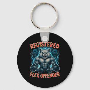 Porte-clés Muscle Hamster Défenseur Flex Enregistré Drôle Gym
