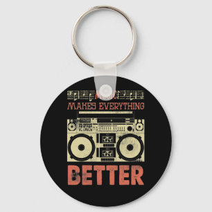 Porte-clés Music Makes Everything Better Old School Boom