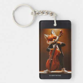 Porte-clés musicien contrebasse renard
