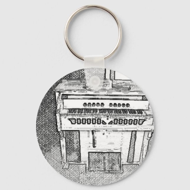Porte-clés Musique d'orgue de l'église antique (Recto)