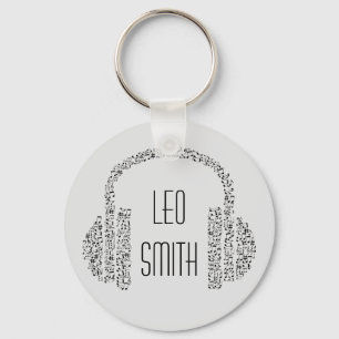 Porte-clés Musique note les écouteurs DJ modernes