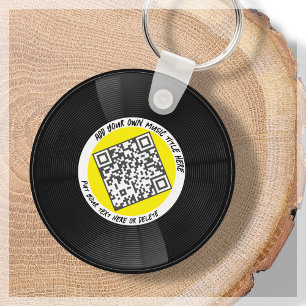 Porte-clés Musique personnalisée QR Code LP Vinyl   PORTE - C