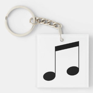 Porte-clés Musique Une Note De Poutre Noire,