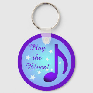 Porte-clés Musique violette Note Bleu Cercle Étoiles Jouer au