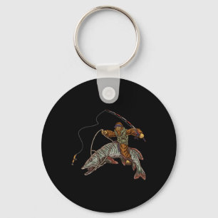 Porte-clés Muskie Fishing Tigre Musky Chasse Pêcheur Bigfoot
