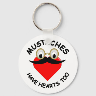 Porte-clés Mustaches Have Hearts Too