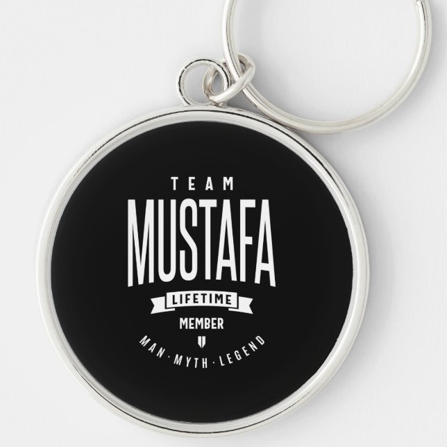 Porte-clés Mustafa Nom personnalisé Cadeau Anniversaire (Devant)