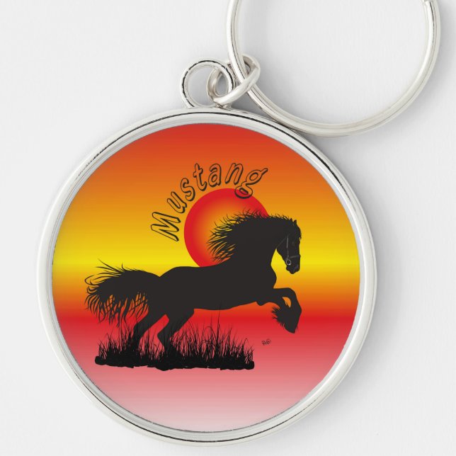 Porte-clés Mustang pour amateurs de chevaux (Devant)