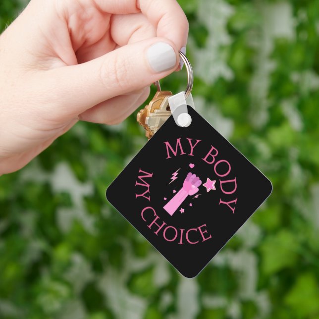Porte-clés My Body My Choice Pink Fist Feminist (main)