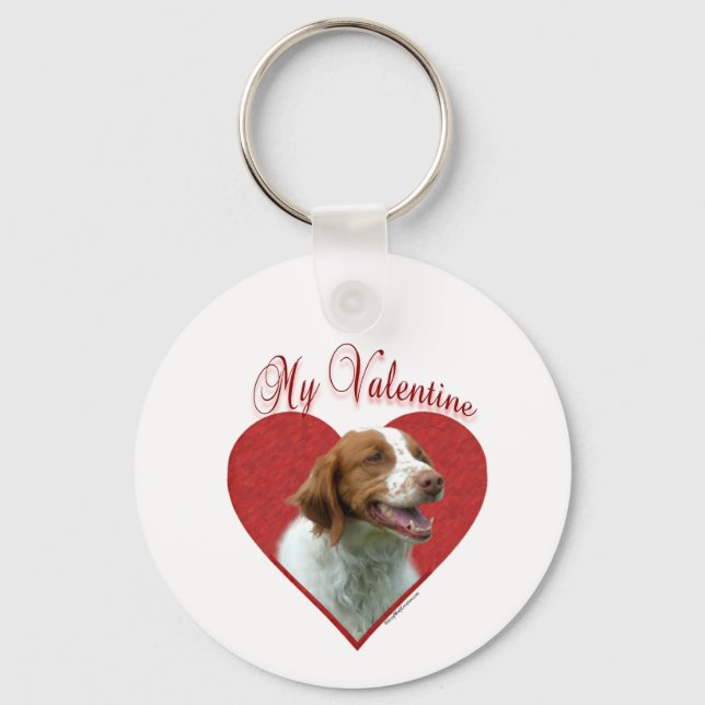 Porte-clés My Brittany Spaniel Valentine (Recto)