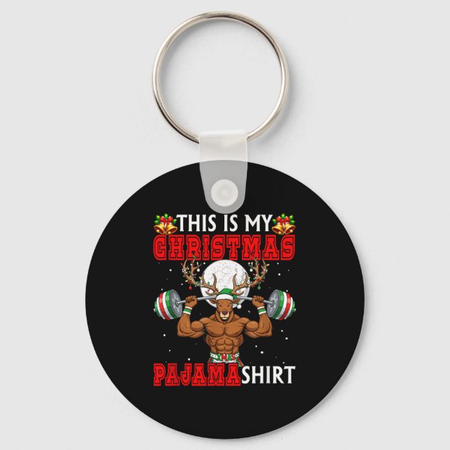 Porte-clés My Christmas Pajama Shirt Reindeer Muscle Weightli (Recto)