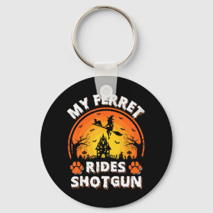 Porte-clés My Ferret Ride Witch Shotgun Fun Ferret Halloween