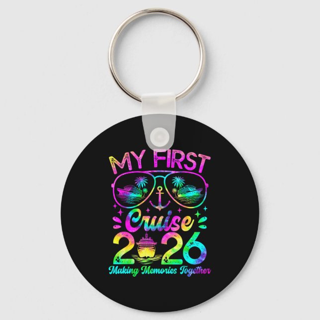Porte-clés My First Cruise 2026 Funny First Time Cruise Vacat (Recto)