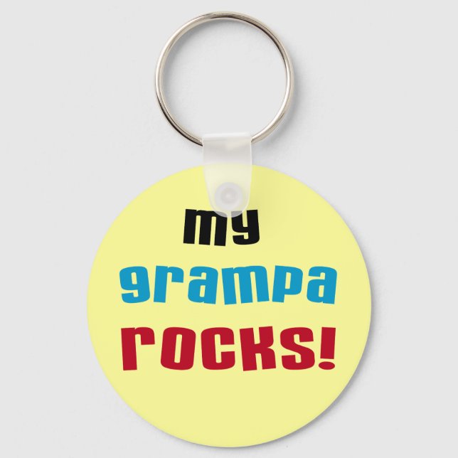 Porte-clés My Grampa Rocks T-shirts et cadeaux (Recto)