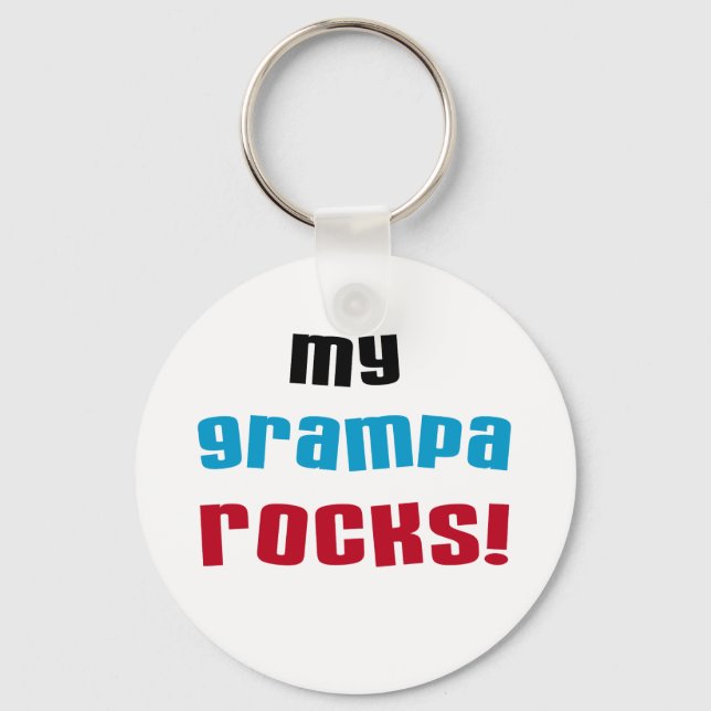 Porte-clés My Grampa Rocks T-shirts et cadeaux (Recto)