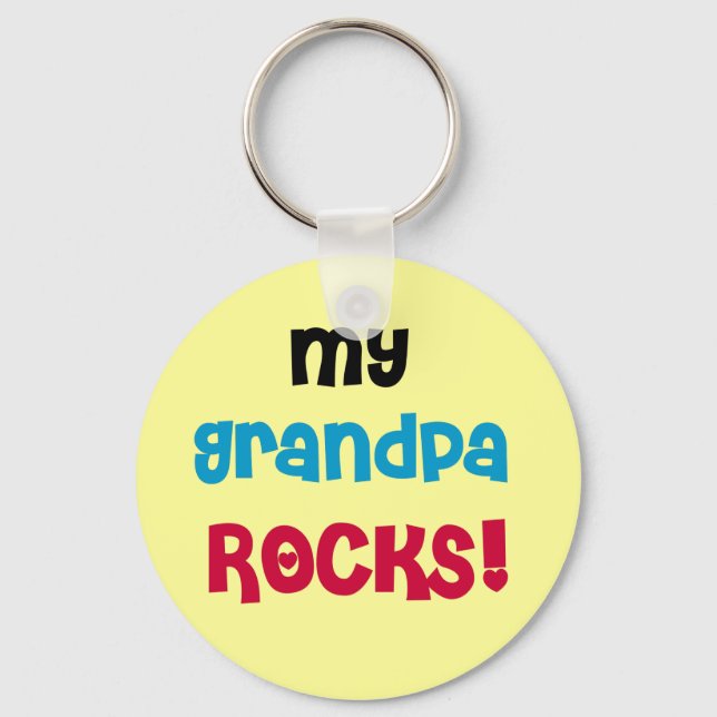 Porte-clés My Grand-pa Rocks Tshirts et cadeaux (Recto)