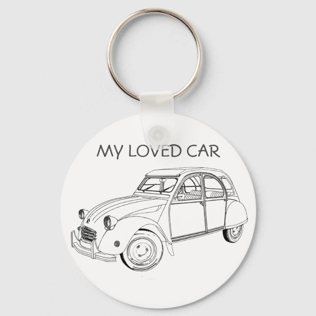 Porte-clés My loved car : Citroën 2 CV (Recto)