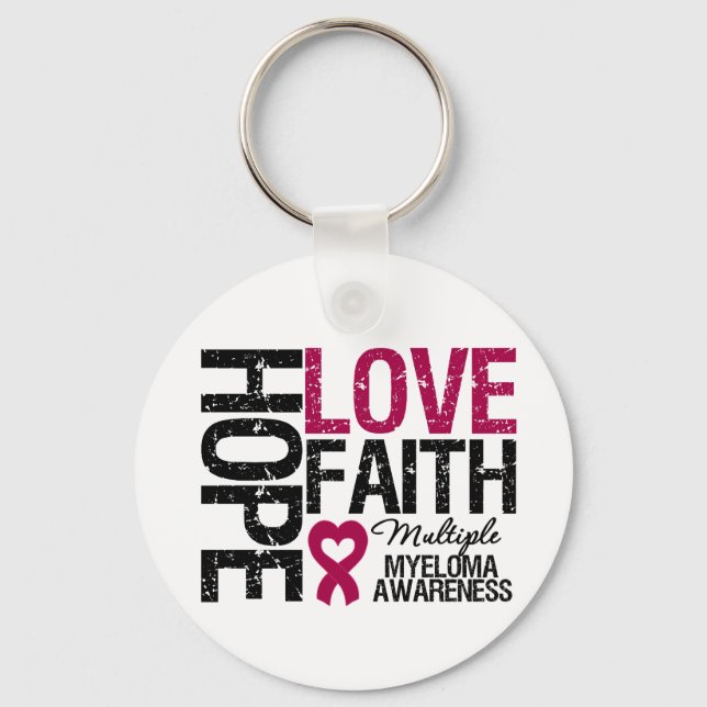 Porte-clés Myeloma multiple Hope Love Faith (Recto)