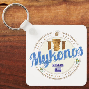 Porte-clés Mykonos Cyclades Îles Grèce Souvenir Vintage