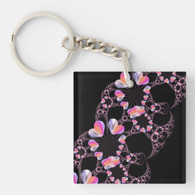 Porte-clés Mystère Coeur fractal (Devant)