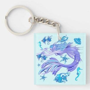 Porte-clés Mystic Fairy Purple Créature Carreaux en céramique