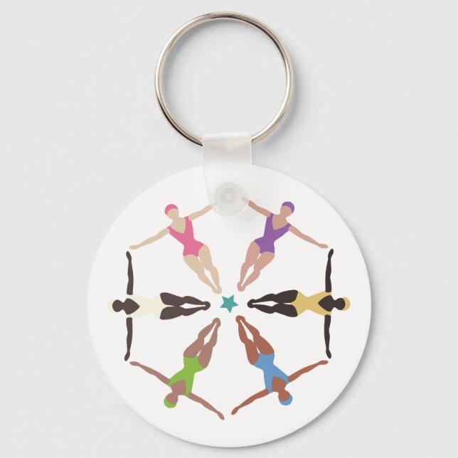 Porte-clés Nageurs synchronisés (Recto)