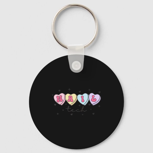 Porte-clés Nail Tech Valentine's Day Heart Manicurist Cosmeto (Recto)