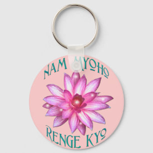 Porte-clés Nam Myoho Renge Kyo avec la conception de fleur de