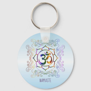 Porte-clés Namaste Aum (Om) Lotus Prismatic Ornamental