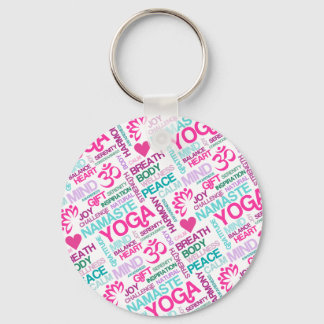 Porte-clés Namaste, Paix et Harmonie rose YOGA Motif