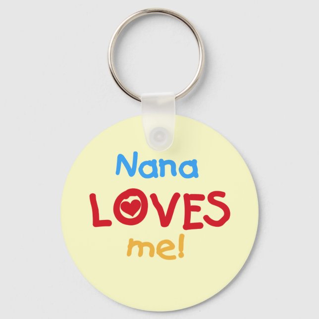Porte-clés Nana aime mes t-shirts et cadeaux (Recto)