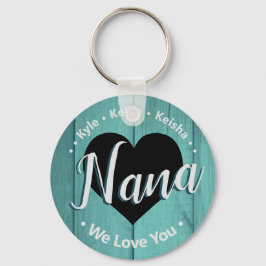 Porte-clés Nana Grandkids Nom personnalisé We Love You