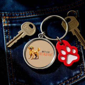 Porte-clés N'arrêtez pas de récupérer - amoureux des chiens -
