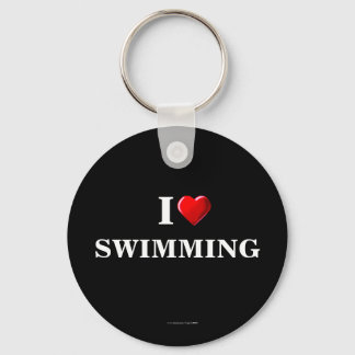Porte-clés Natation : J'aime porte - clé de natation