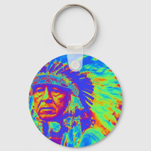 Porte-clés Native American Chief Pop Art