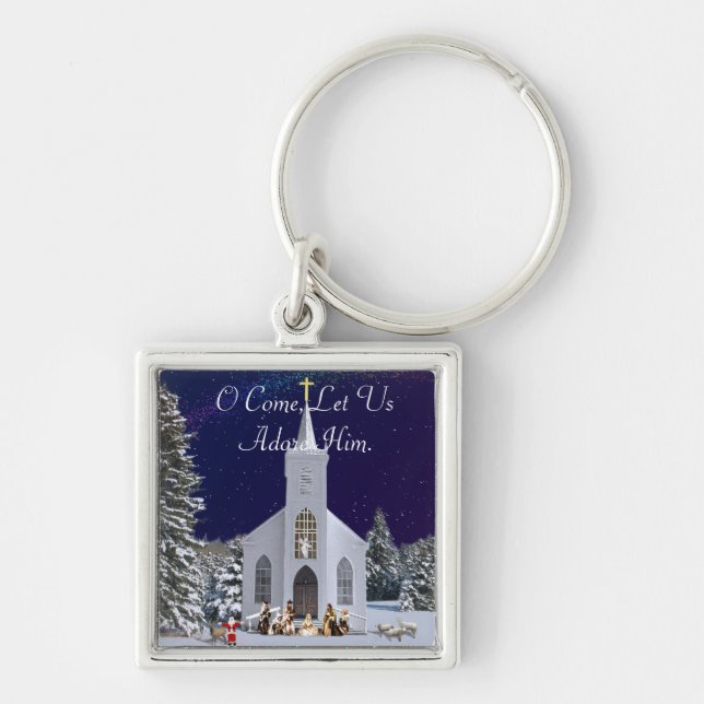 Porte-clés Nativité à l'église (Devant)