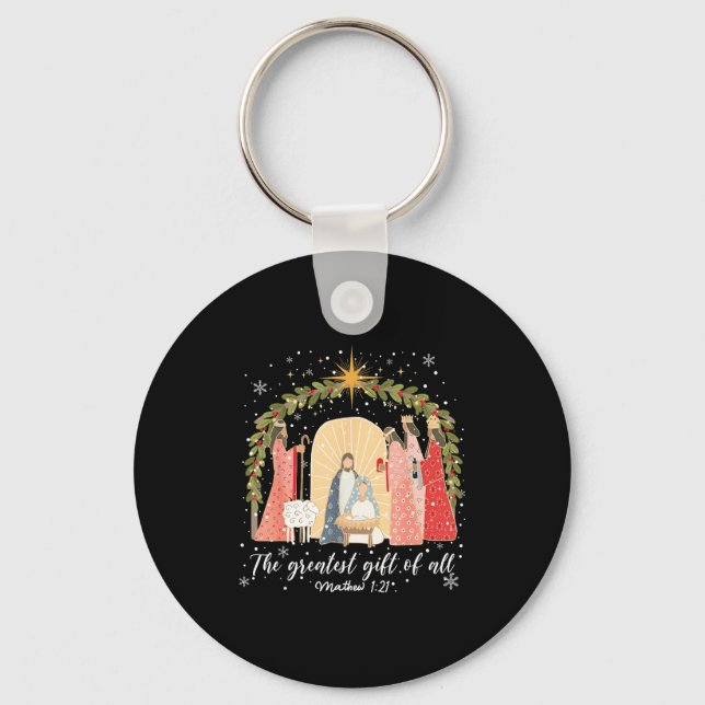 Porte-clés Nativity Christmas Baby Jesus Christian Greatest O (Recto)